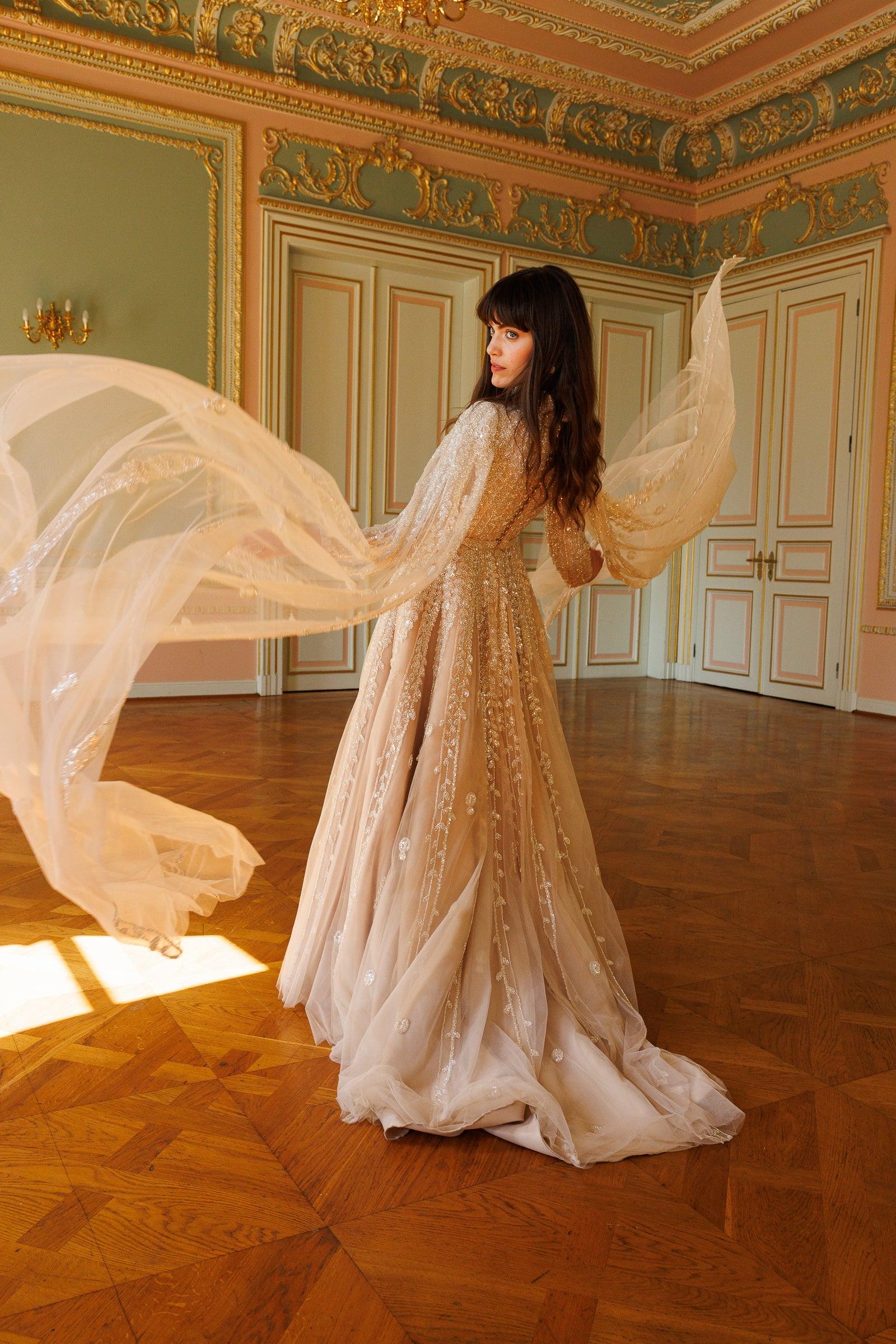 Bella Özel Dikim Pelerinli Elbise - MyRentalDress