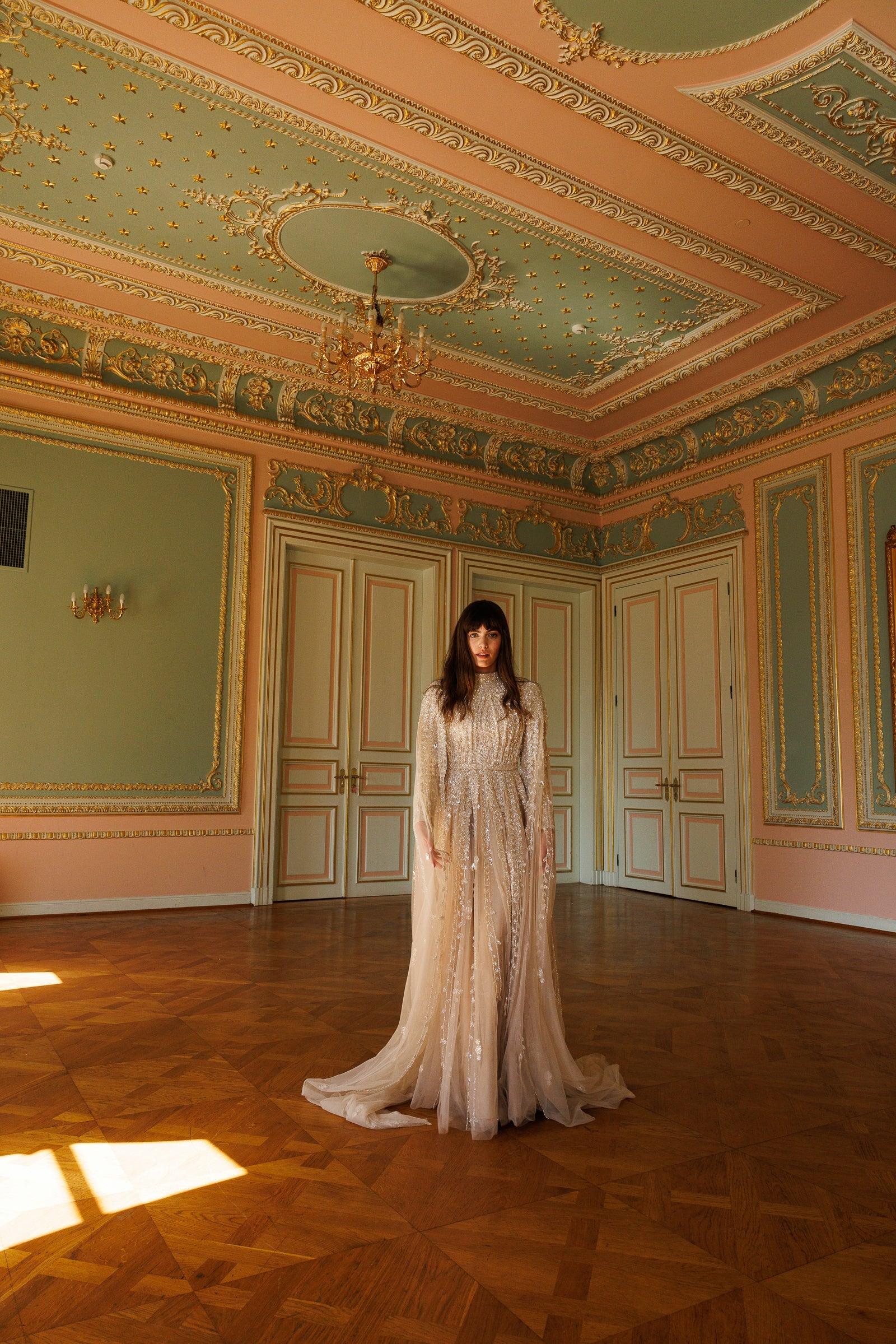 Bella Özel Dikim Pelerinli Elbise - MyRentalDress