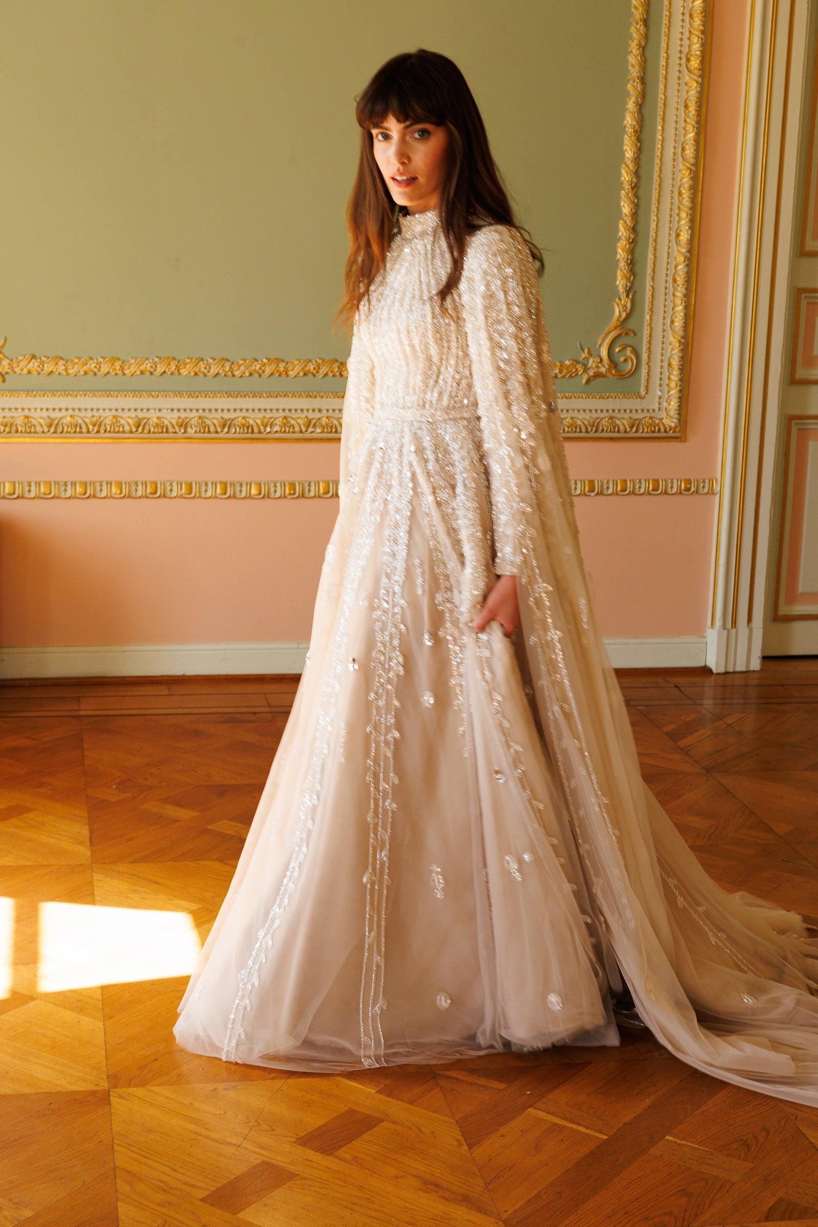 Bella Özel Dikim Pelerinli Elbise - MyRentalDress