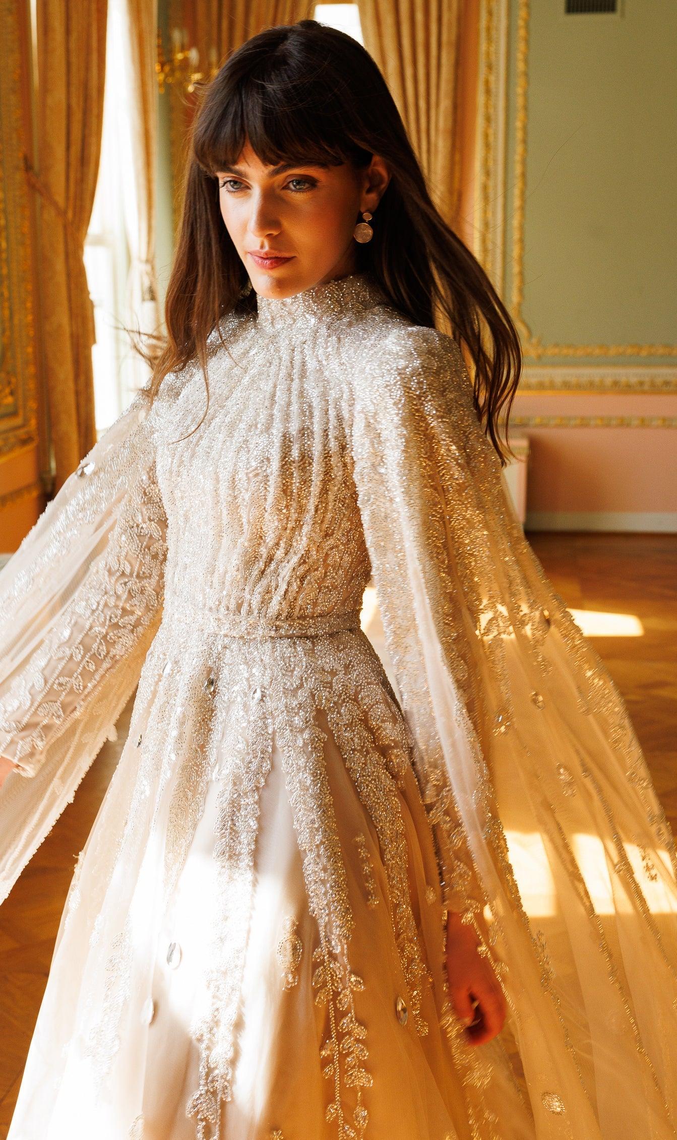 Bella Özel Dikim Pelerinli Elbise - MyRentalDress