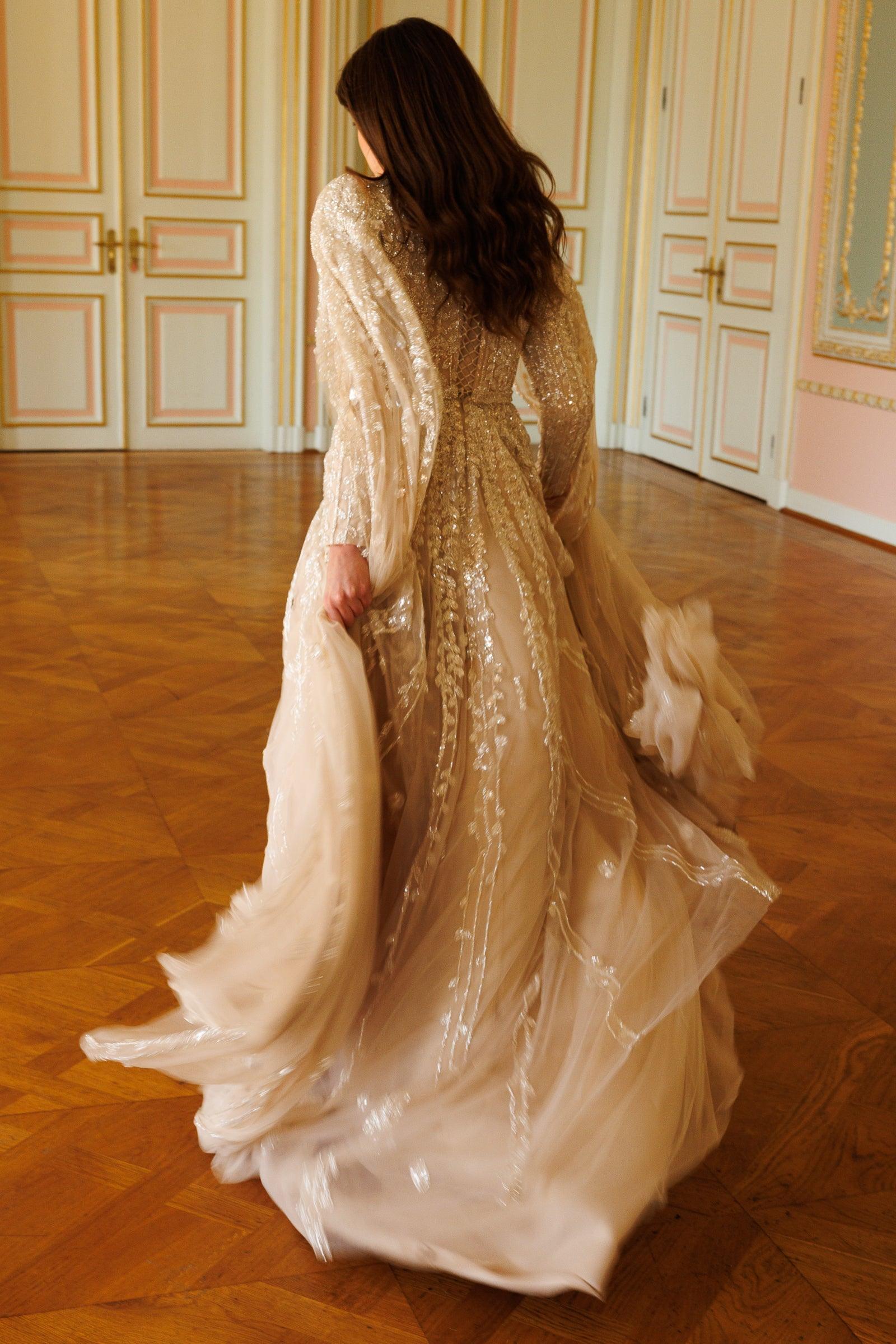 Bella Özel Dikim Pelerinli Elbise - MyRentalDress