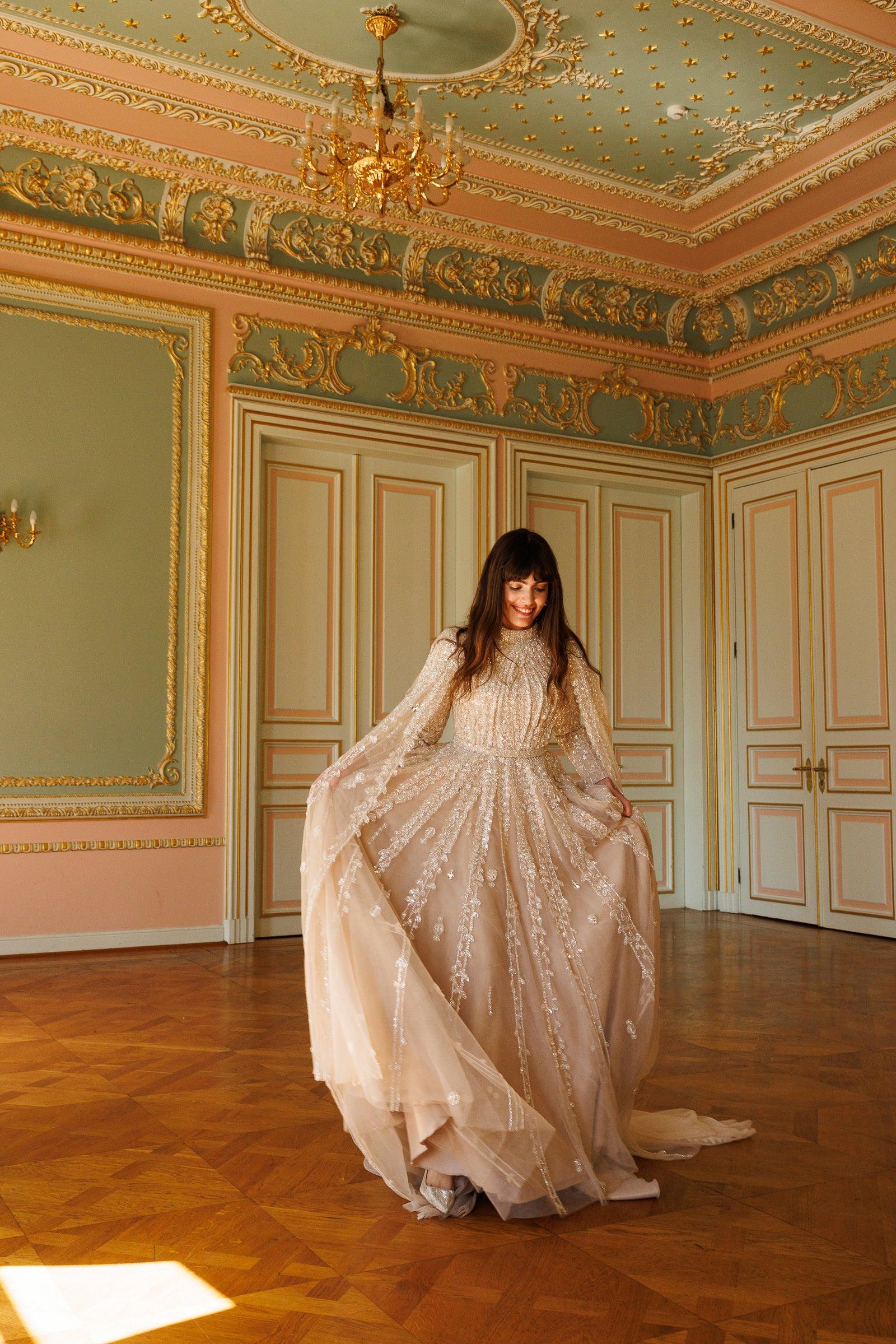 Bella Özel Dikim Pelerinli Elbise - MyRentalDress