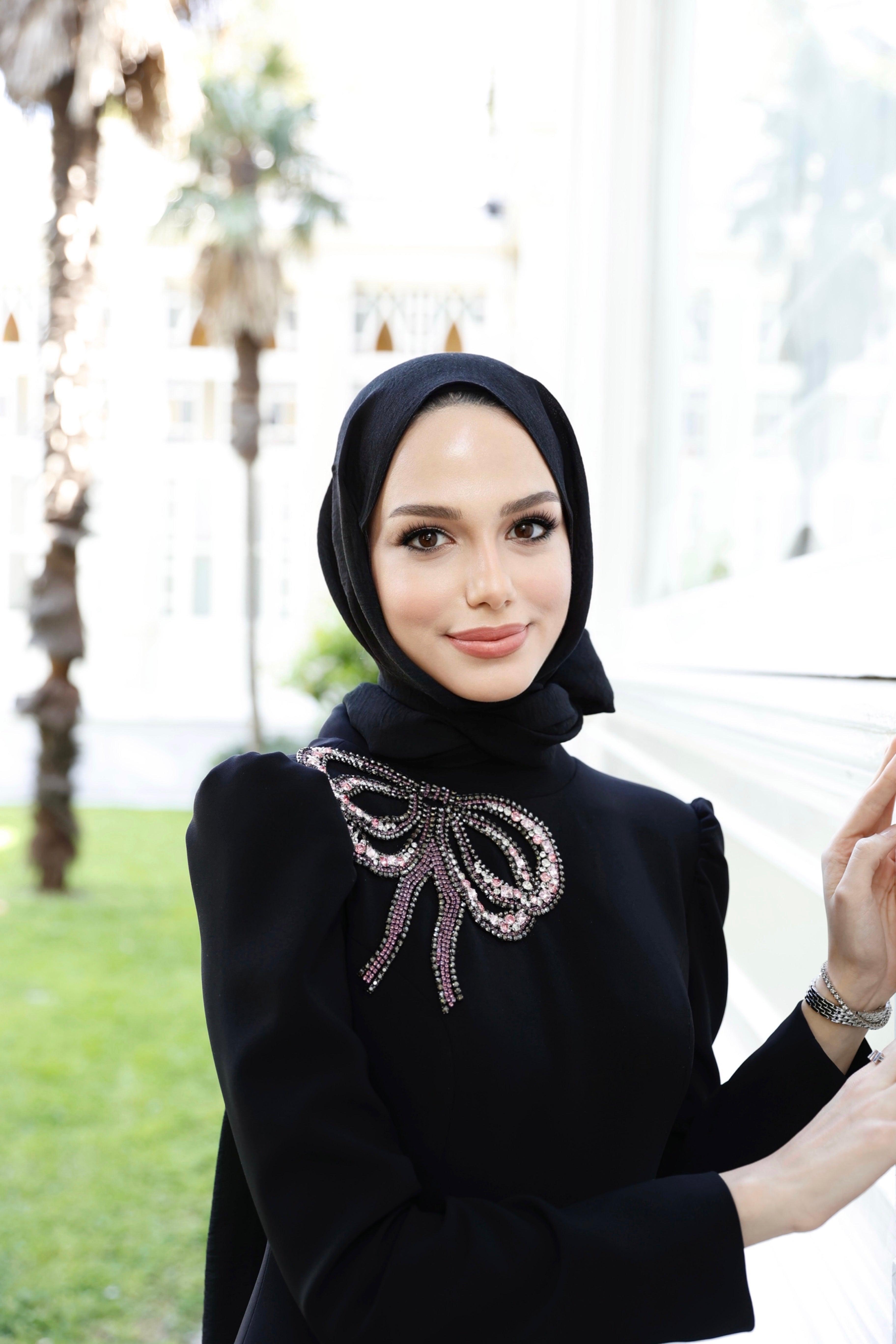 Dolce Siyah Midi Boy Elbise - MyRentalDress