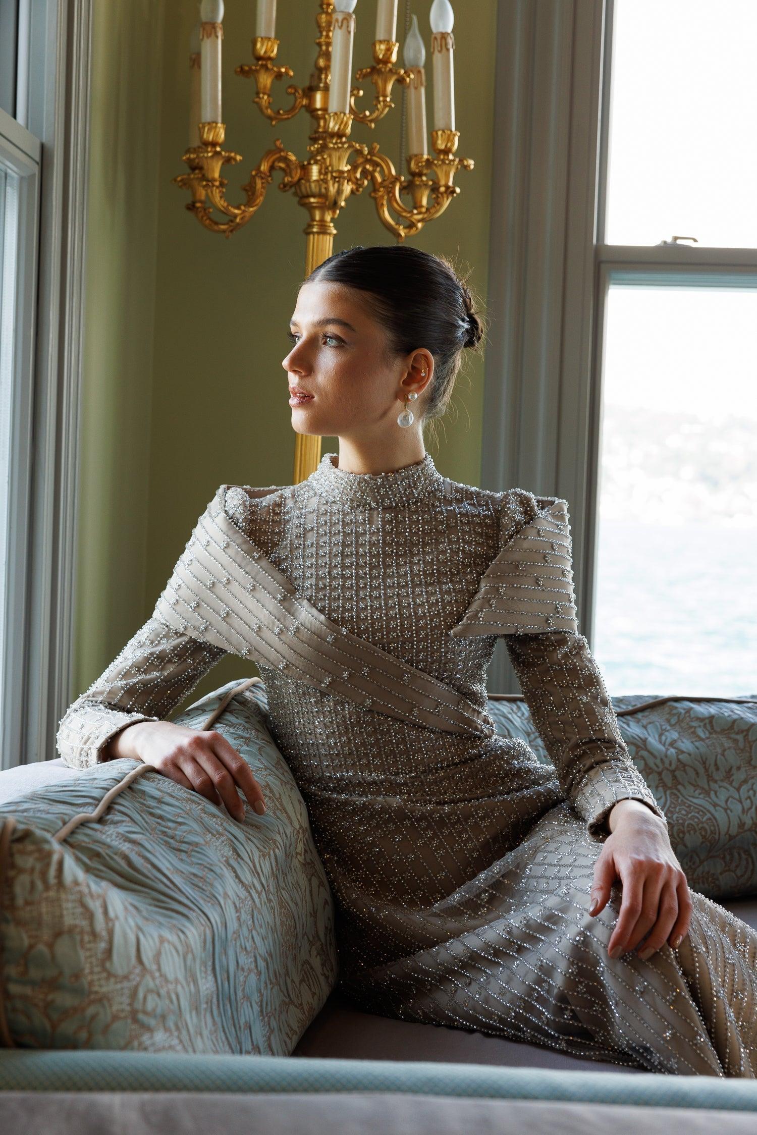 Drop Özel Dikim Omuz Detaylı Elbise - MyRentalDress