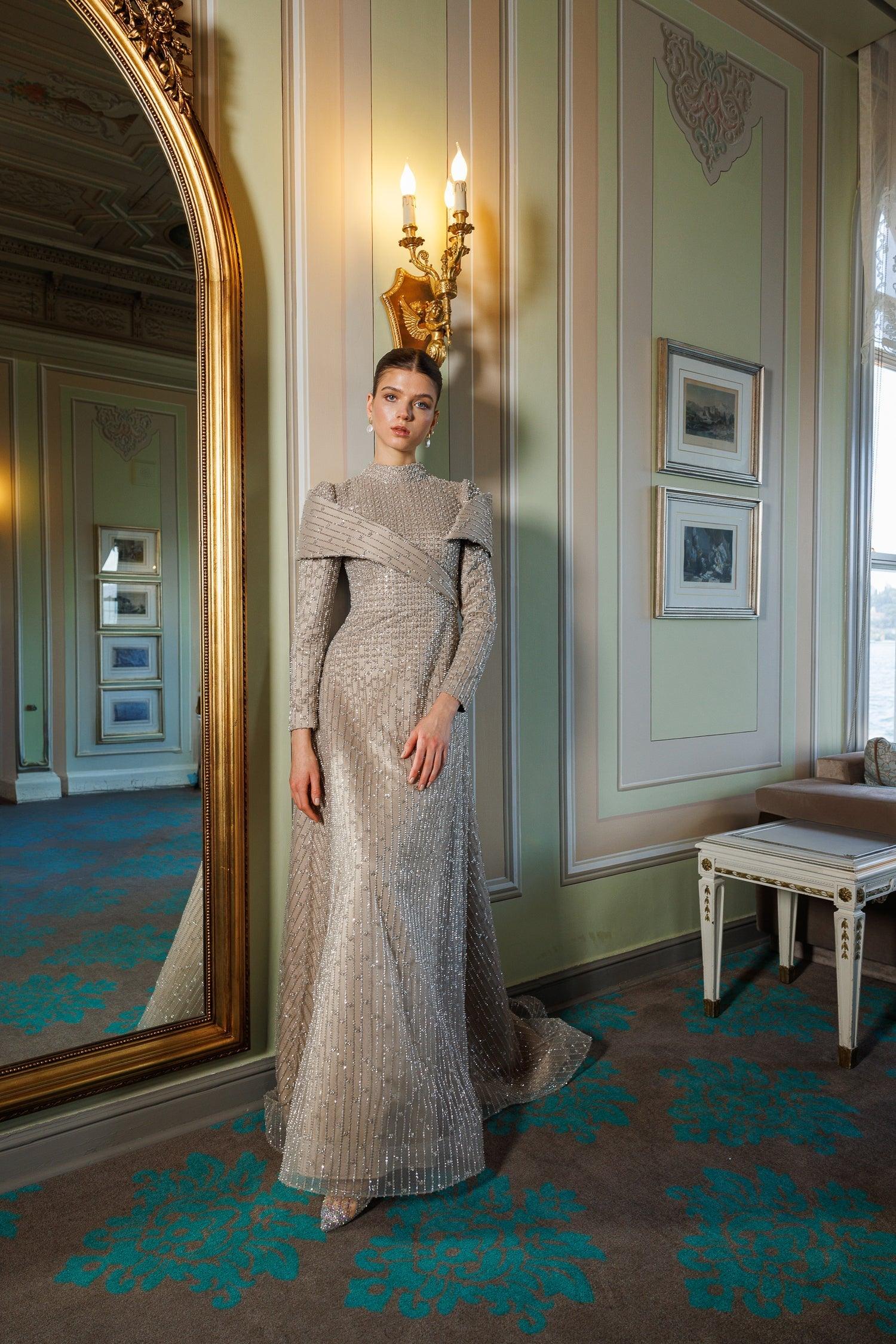 Drop Özel Dikim Omuz Detaylı Elbise - MyRentalDress