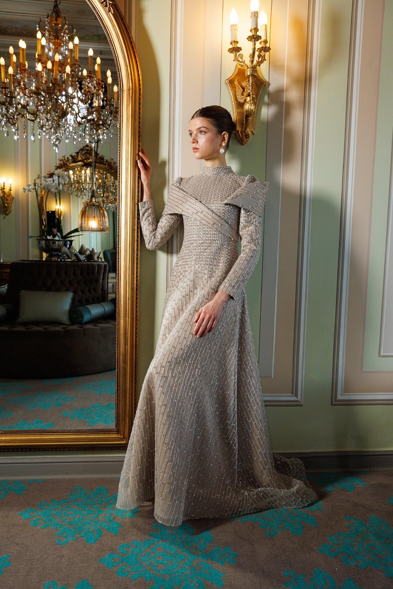 Drop Özel Dikim Omuz Detaylı Elbise - MyRentalDress