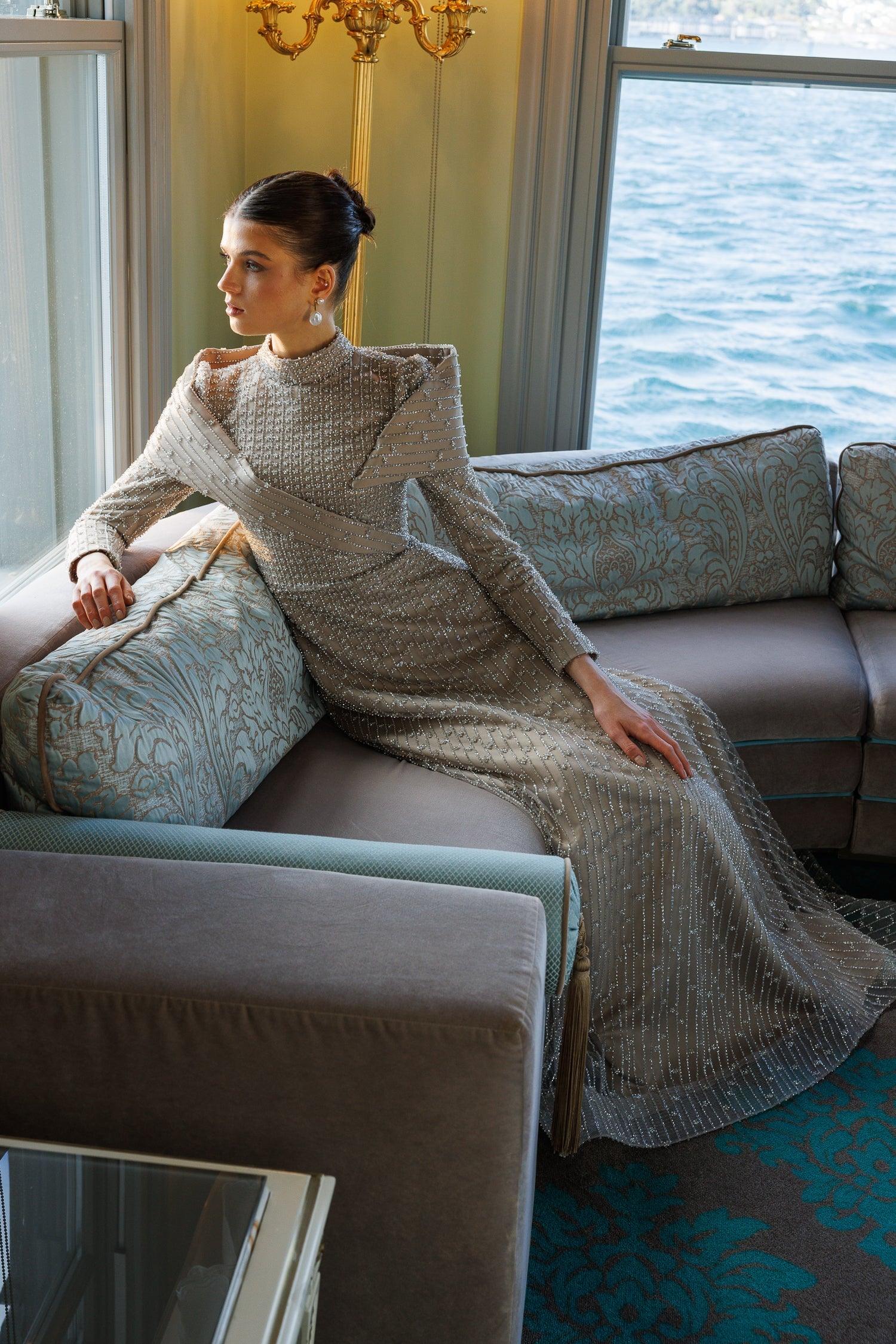 Drop Özel Dikim Omuz Detaylı Elbise - MyRentalDress