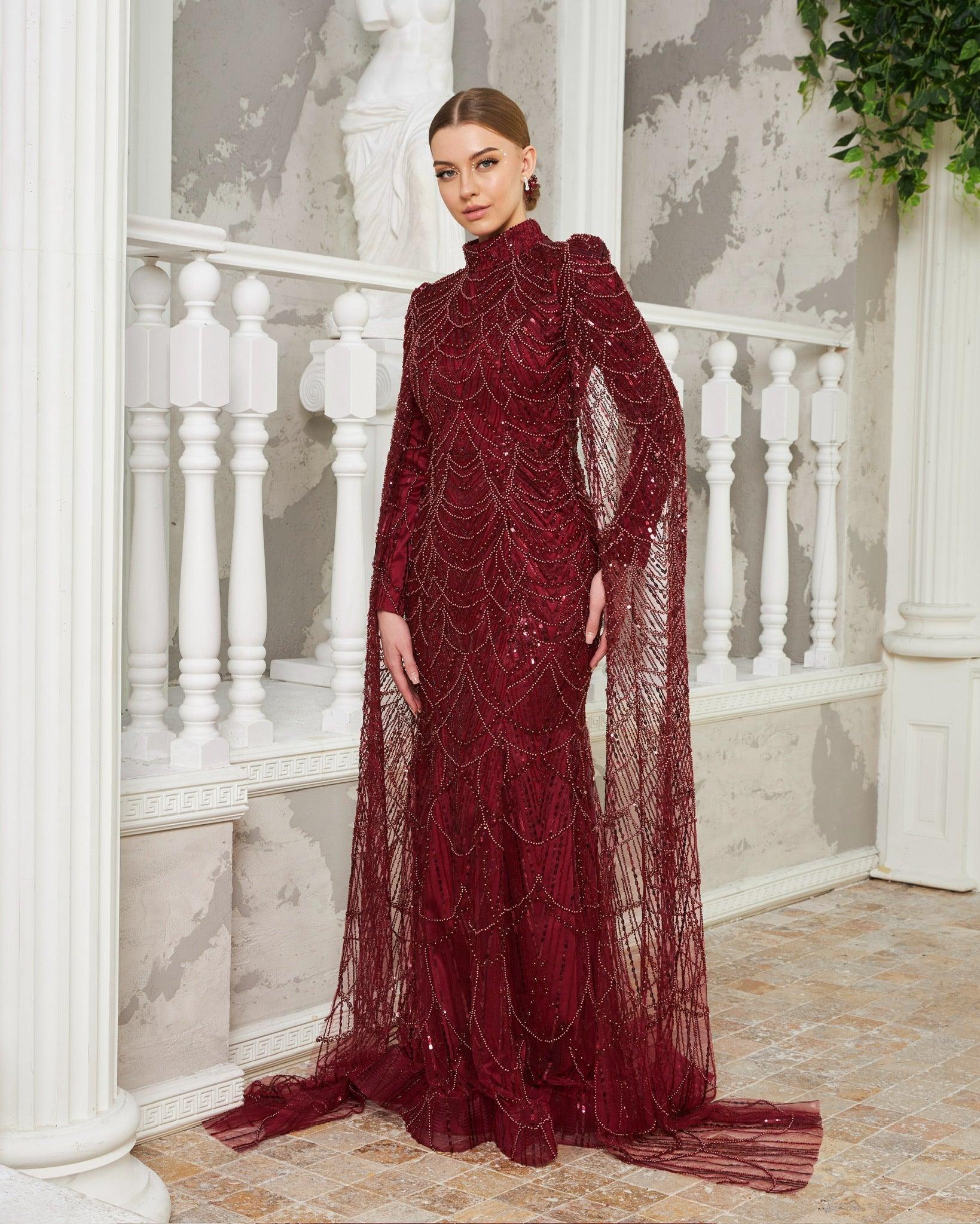 Elsa Özel Dikim Pelerinli Elbise - MyRentalDress