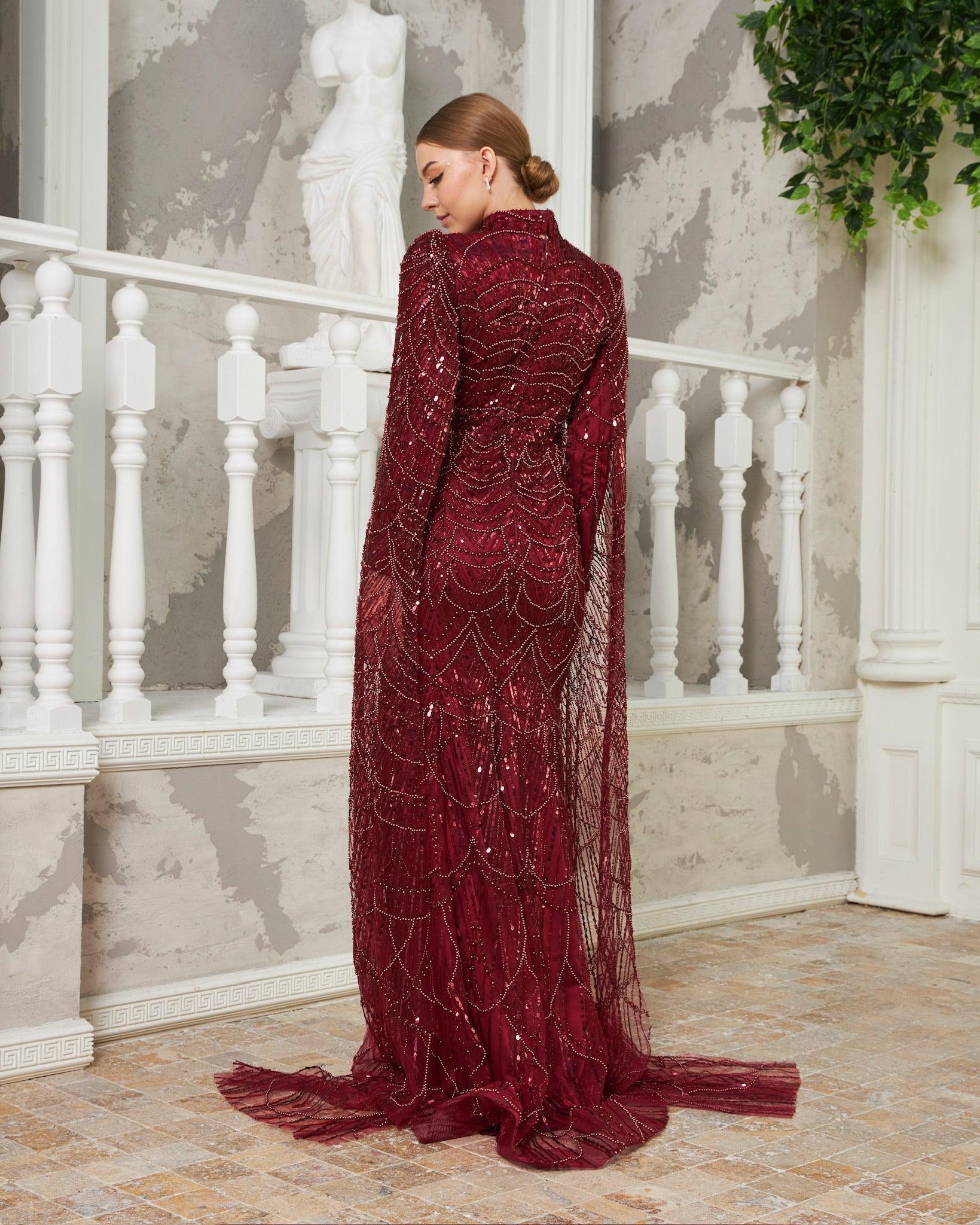 Elsa Özel Dikim Pelerinli Elbise - MyRentalDress