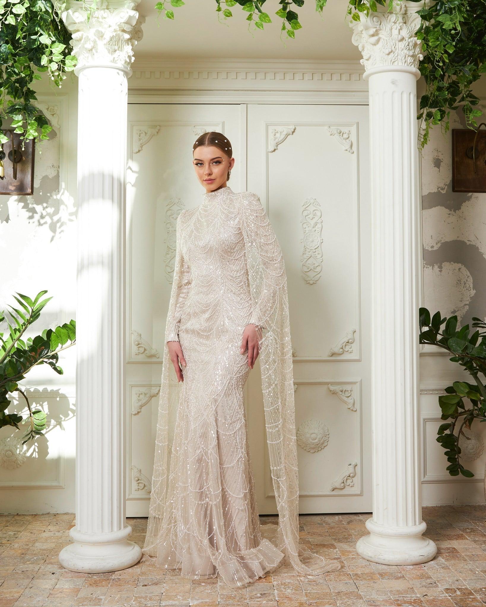 Elsa Özel Dikim Pelerinli Elbise - MyRentalDress