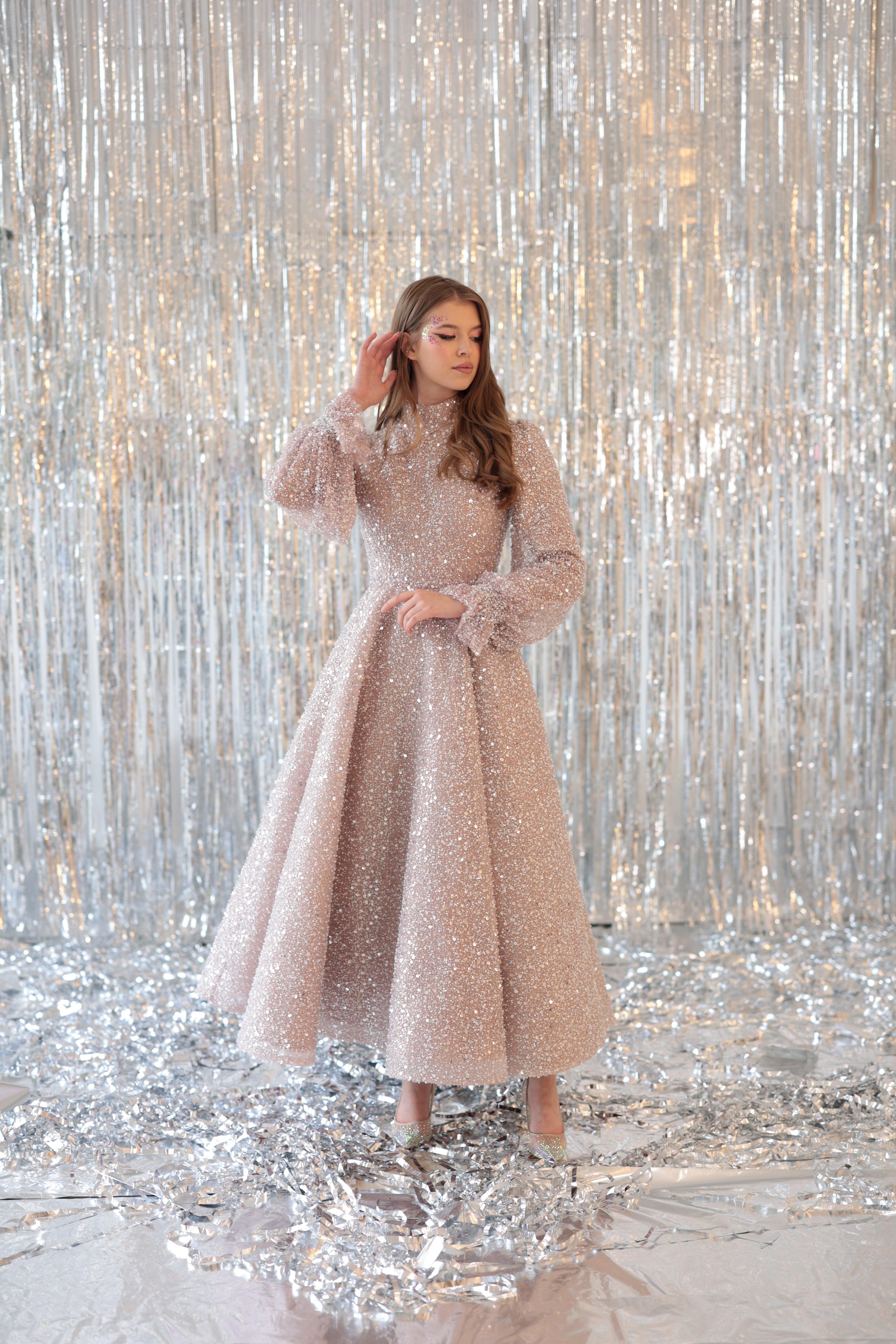 Eva Özel Dikim Midi Boy Elbise - MyRentalDress