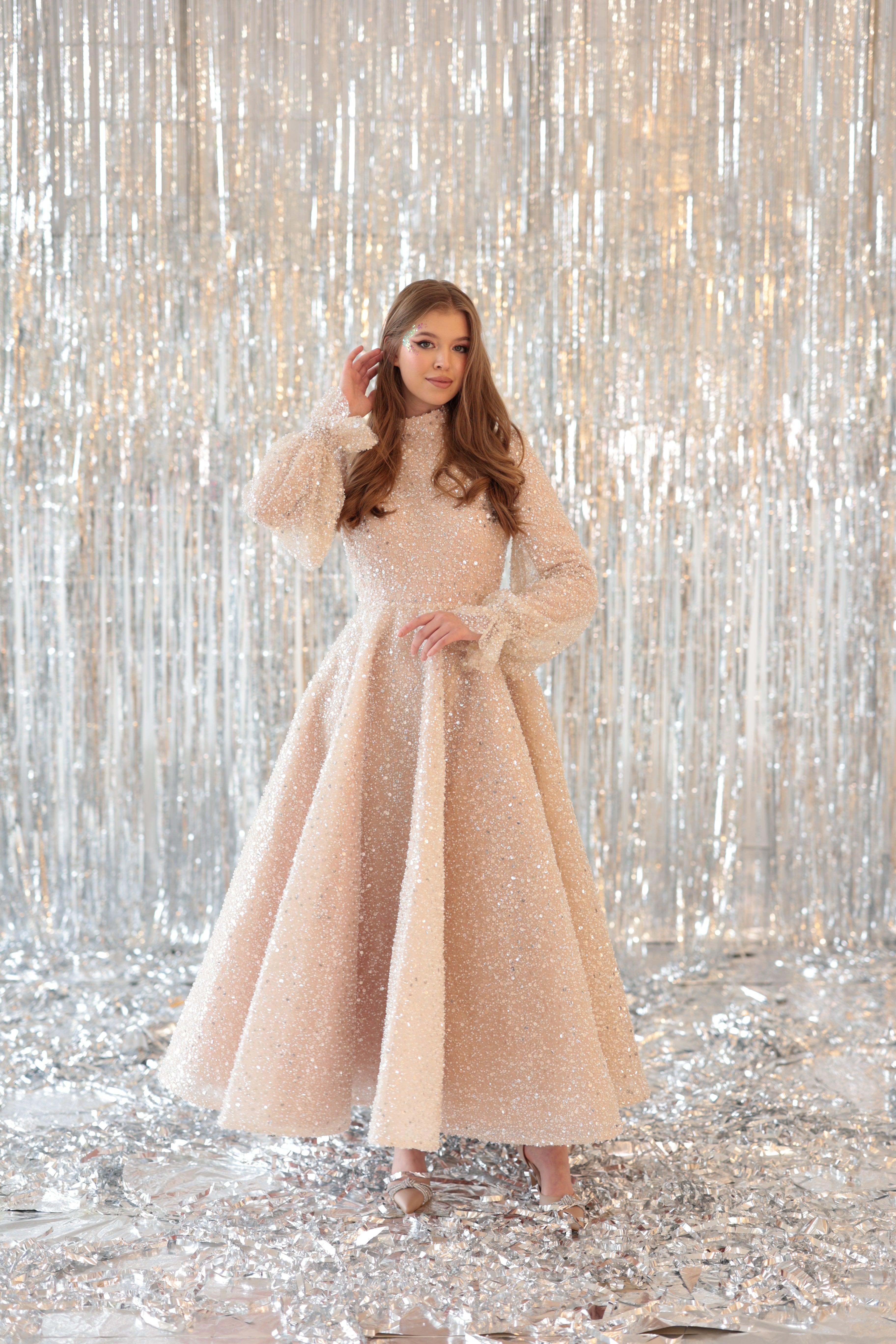 Eva Özel Dikim Midi Boy Elbise - MyRentalDress