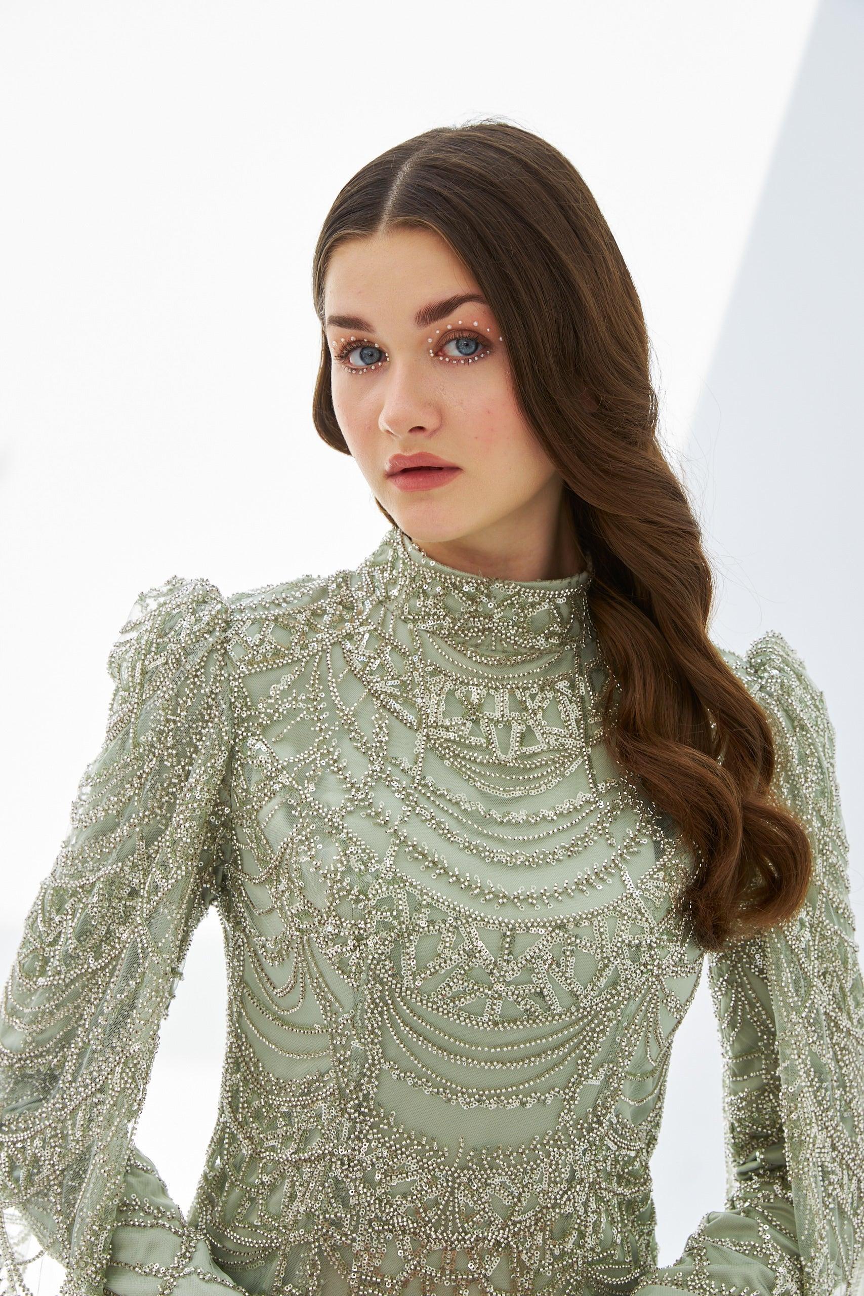 Estelle Özel Dikim Pelerinli Elbise - MyRentalDress