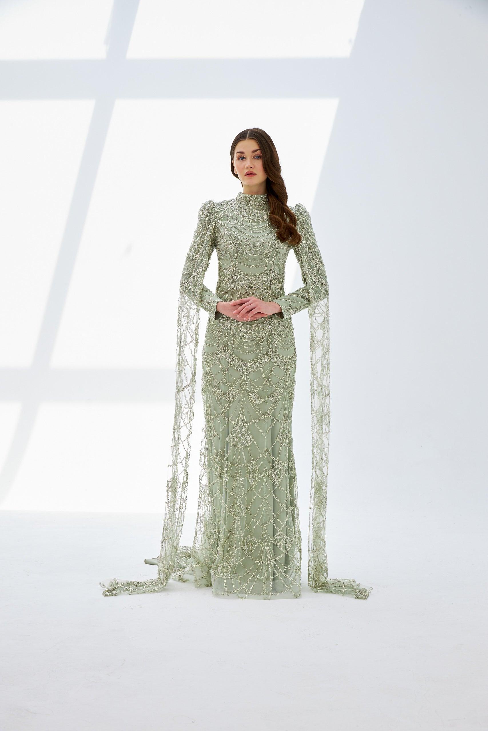 Estelle Özel Dikim Pelerinli Elbise - MyRentalDress