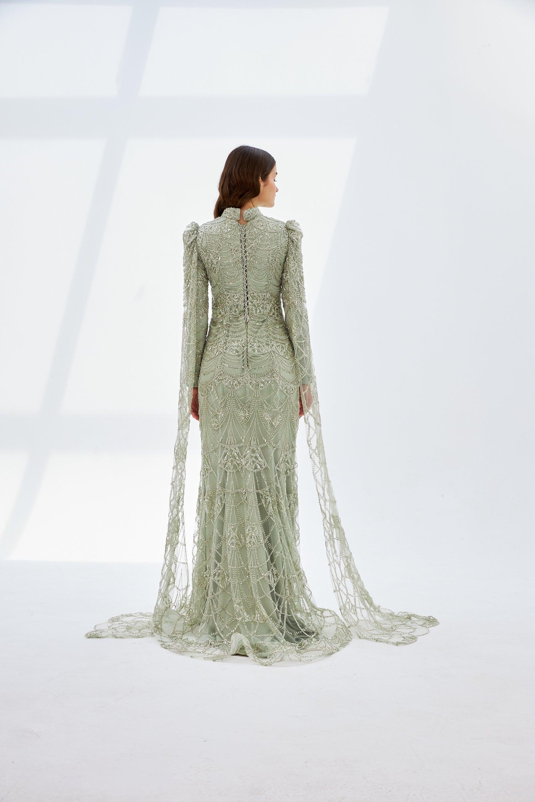 Estelle Özel Dikim Pelerinli Elbise - MyRentalDress