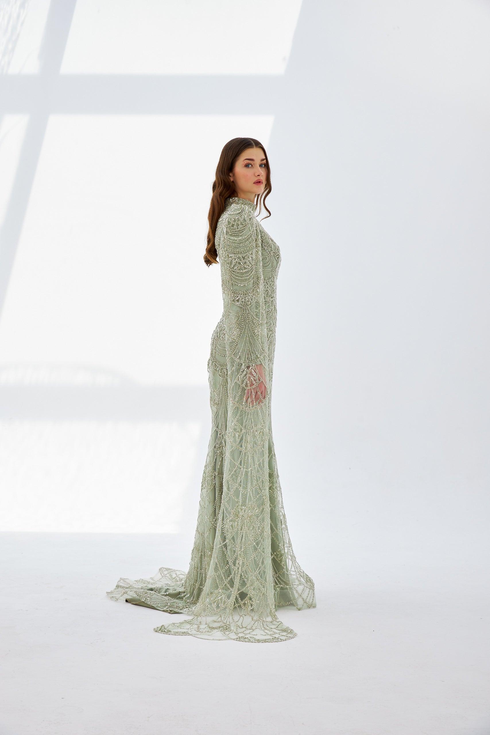 Estelle Özel Dikim Pelerinli Elbise - MyRentalDress