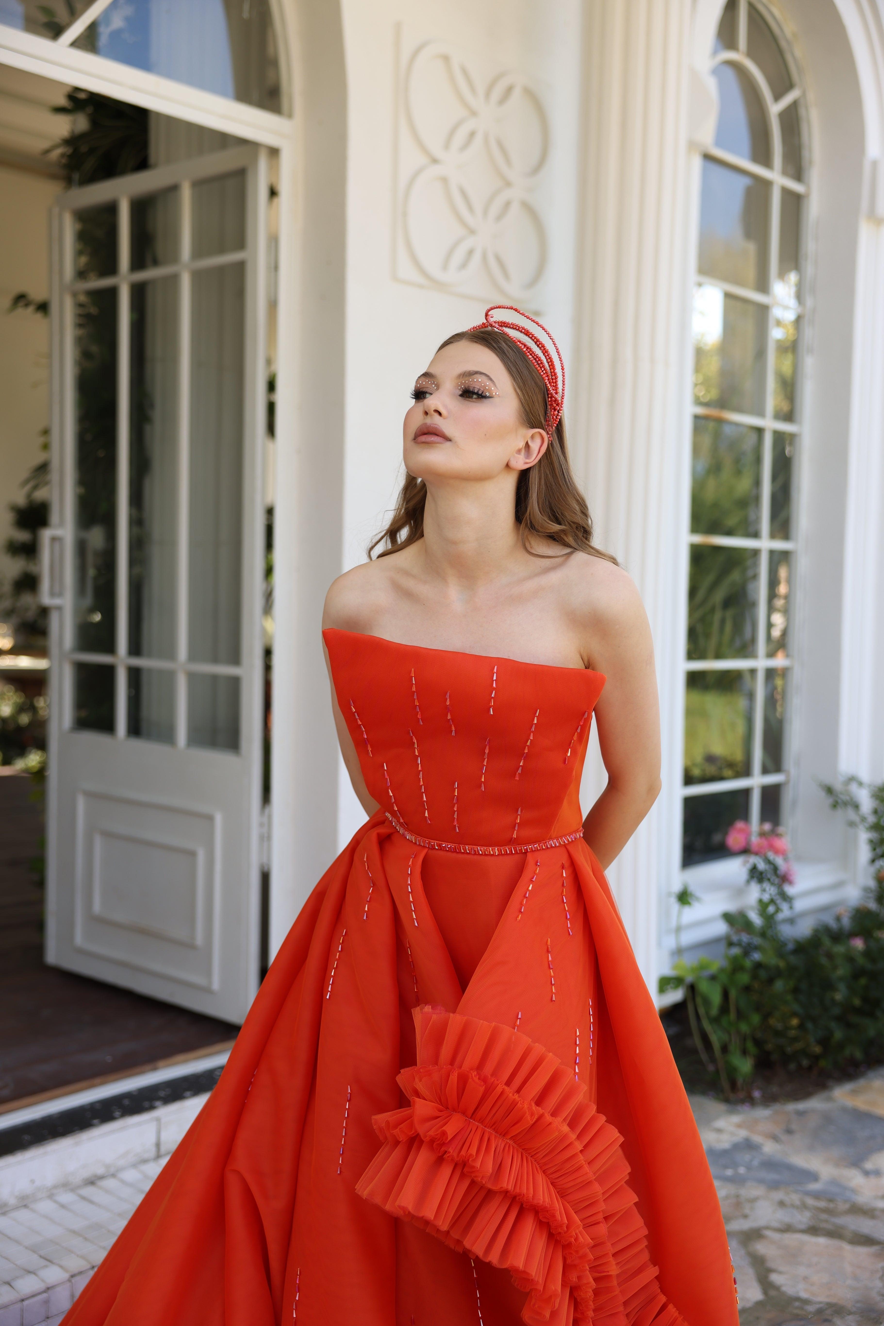 Solaria Turuncu Elbise - MyRentalDress