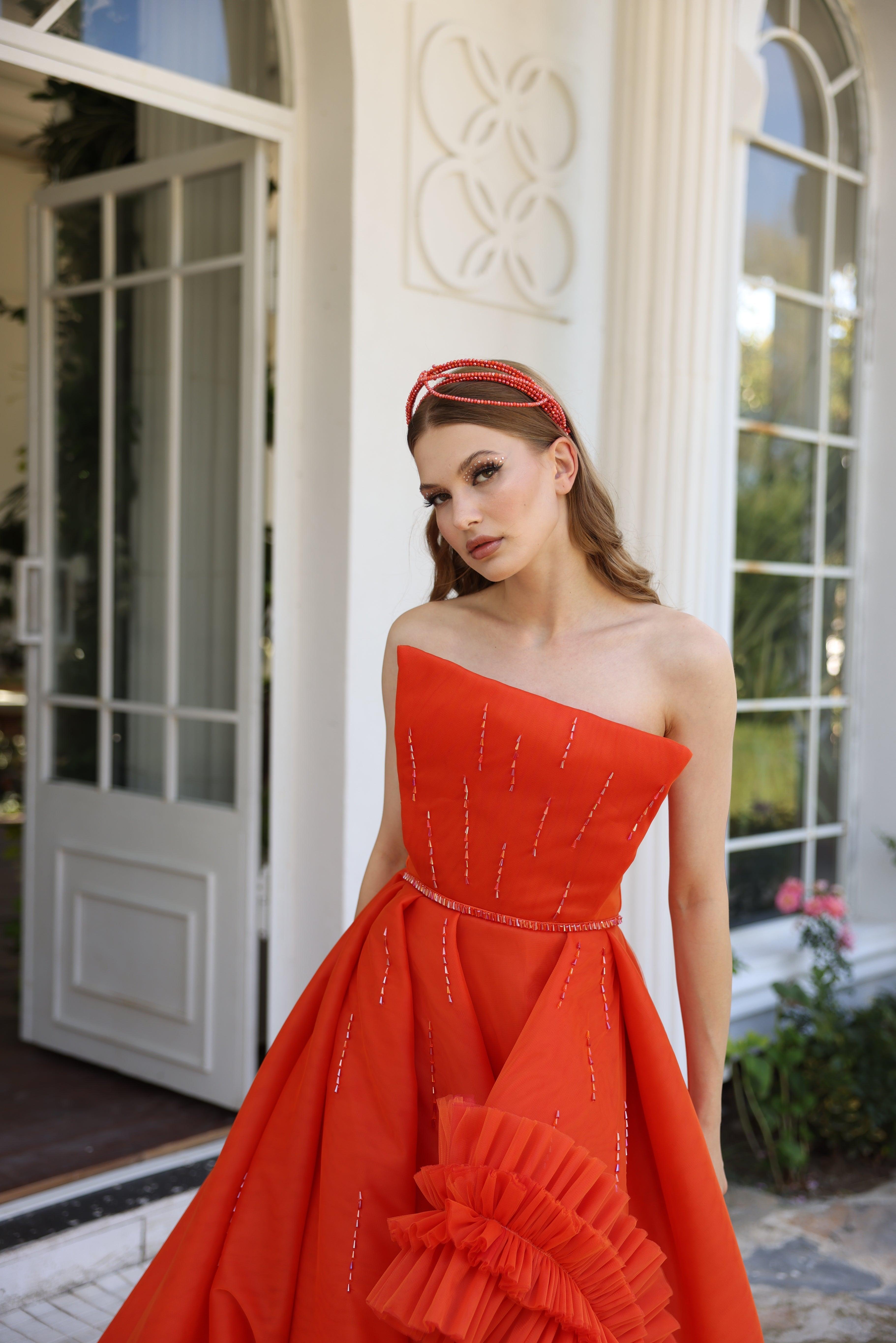 Solaria Turuncu Elbise - MyRentalDress