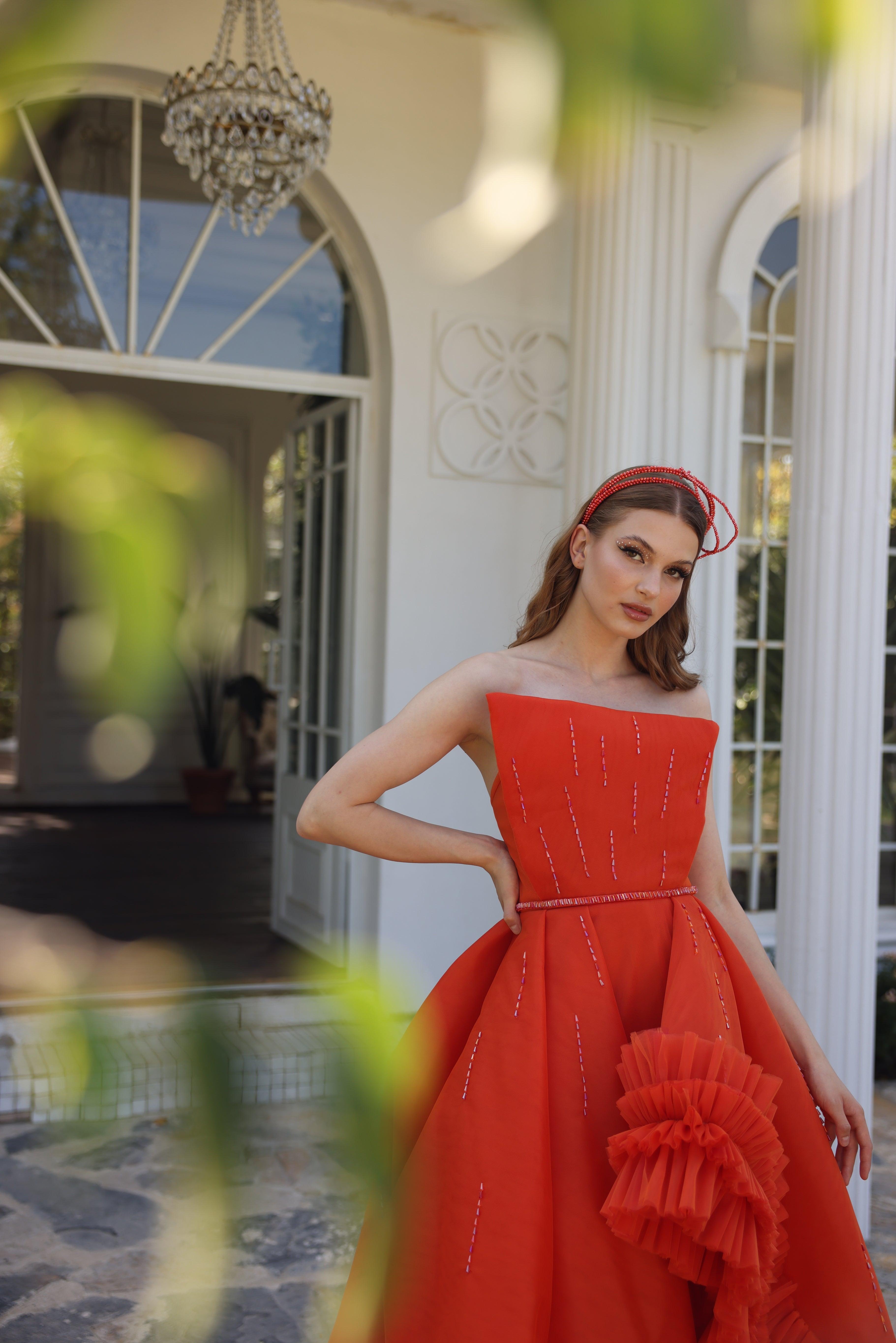 Solaria Turuncu Elbise - MyRentalDress