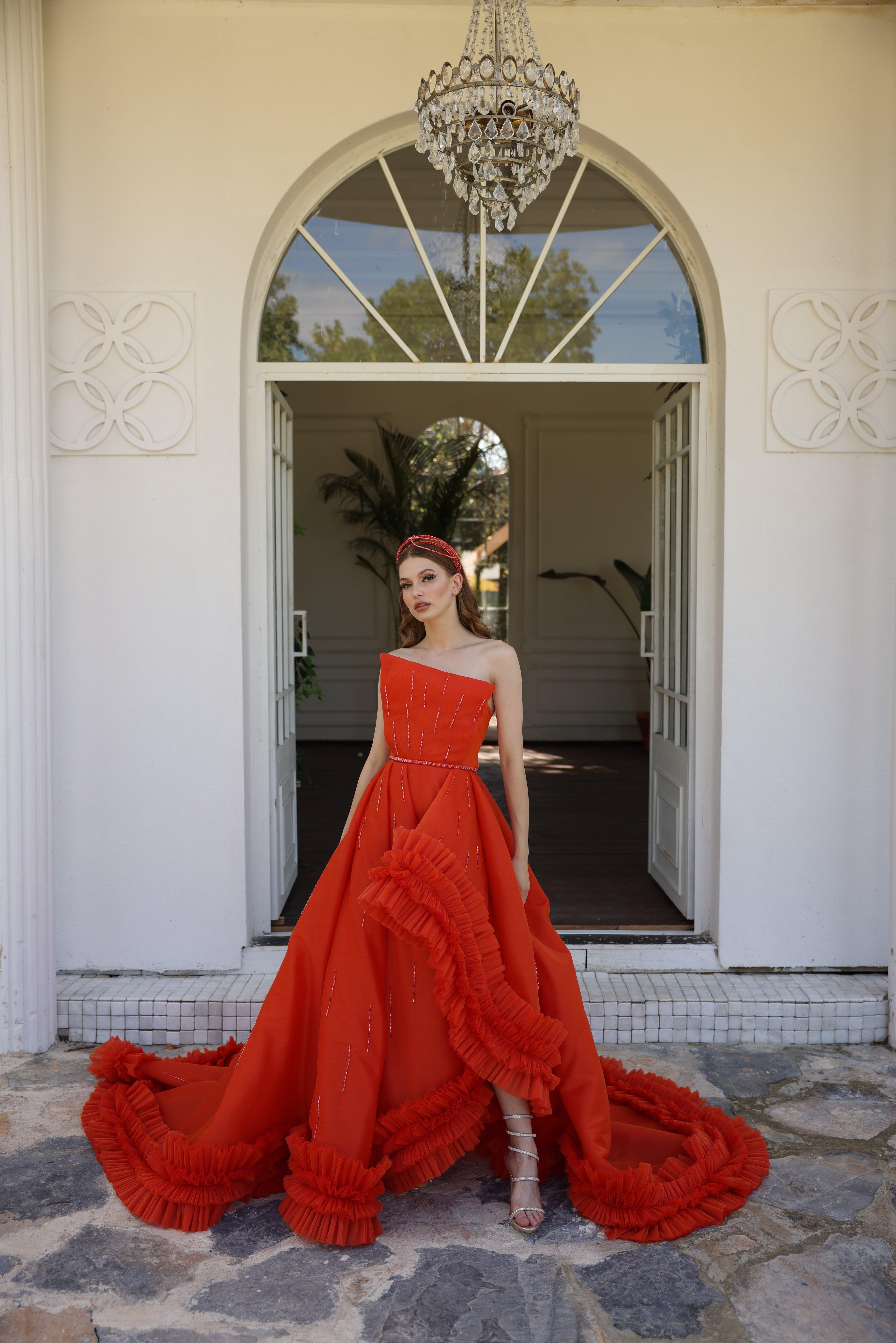 Solaria Turuncu Elbise - MyRentalDress