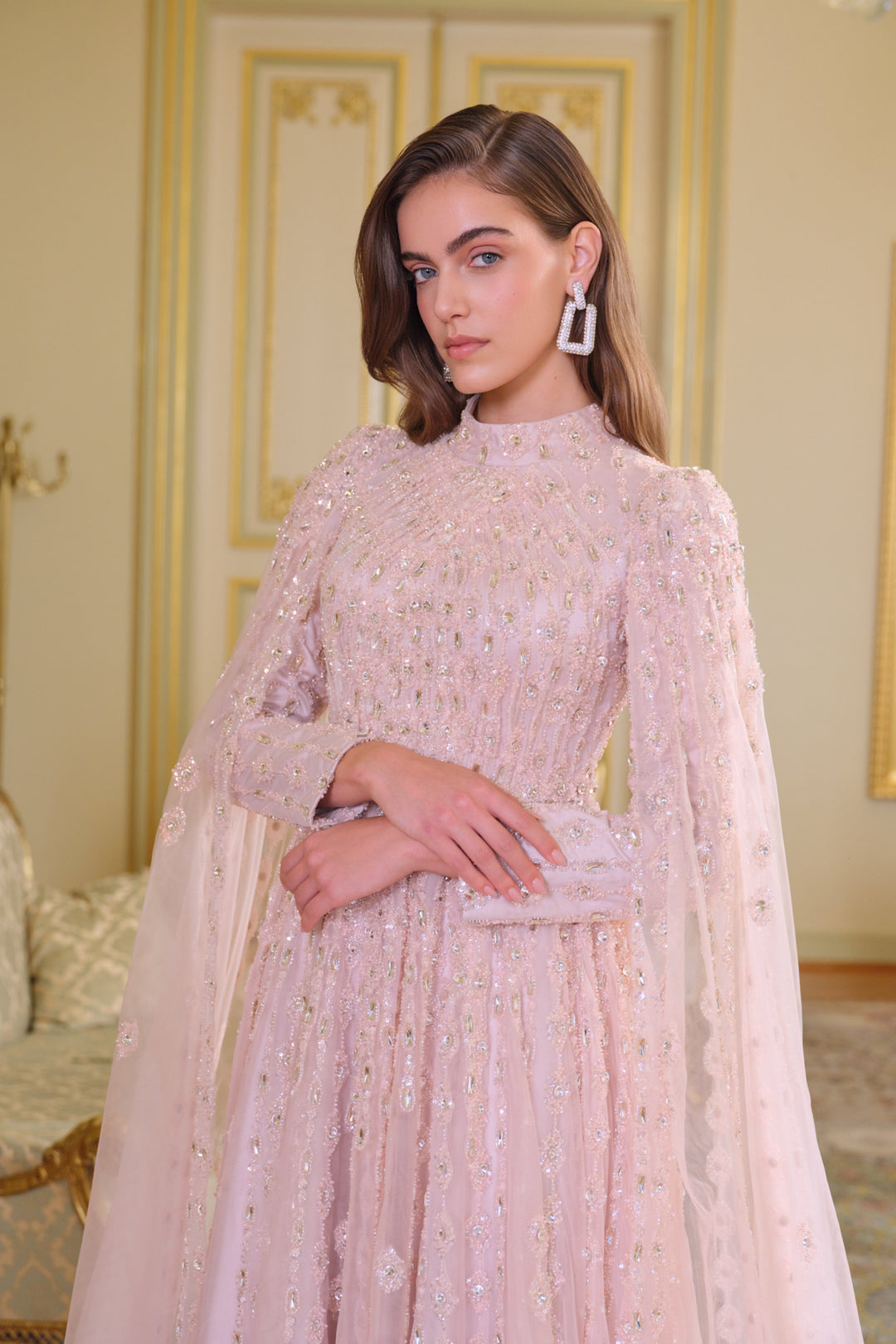 Begonia Kasnak İşlemeli Elbise