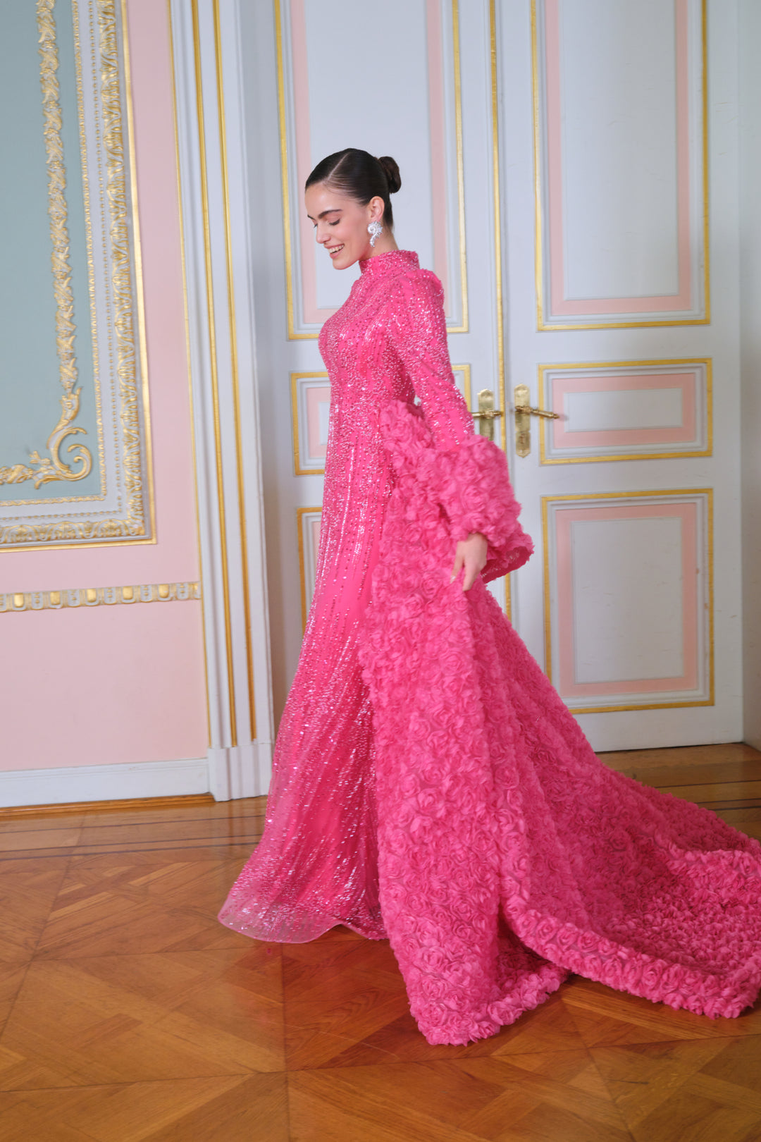 Rosewood Fuşya Kuyruklu Elbise