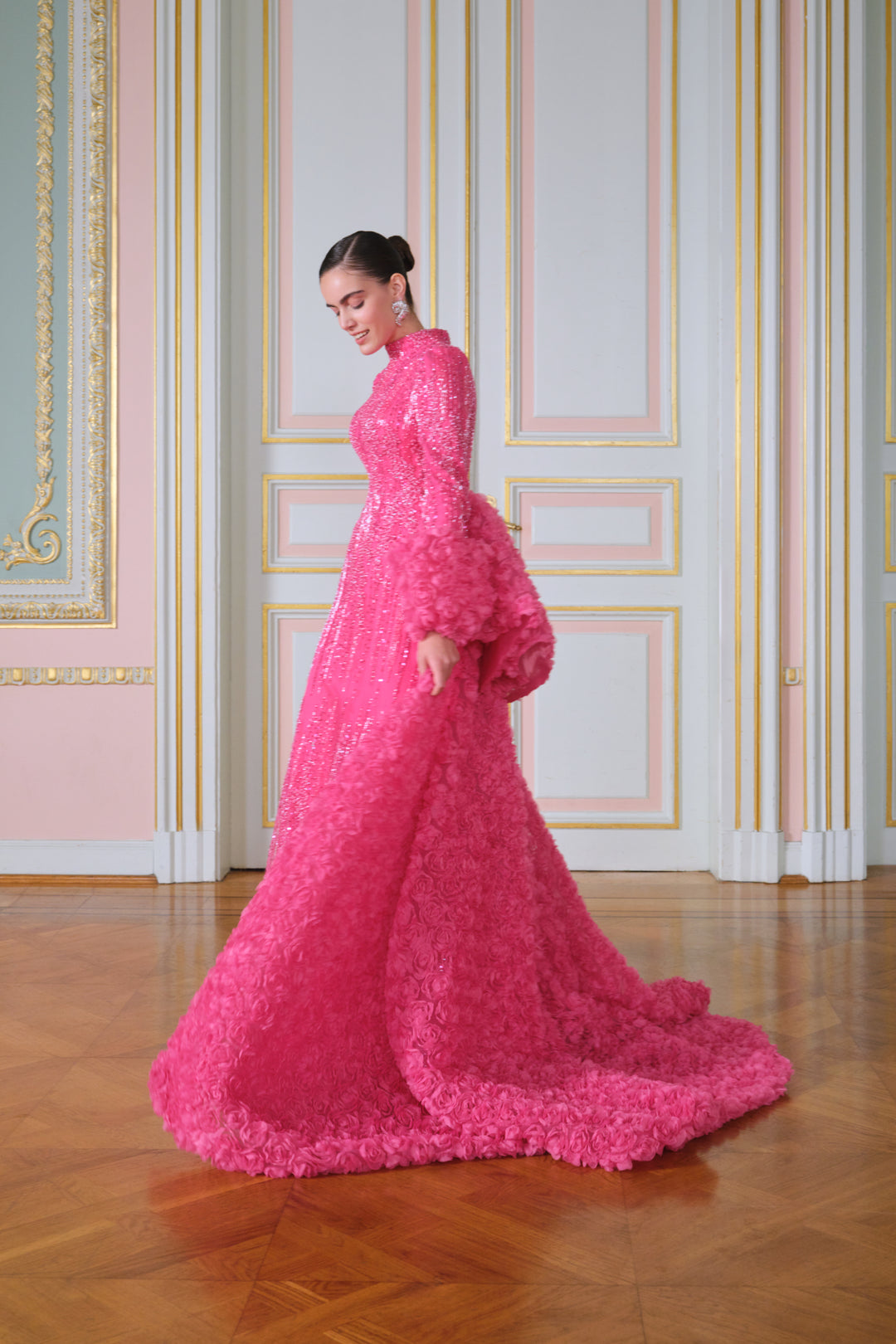 Rosewood Fuşya Kuyruklu Elbise