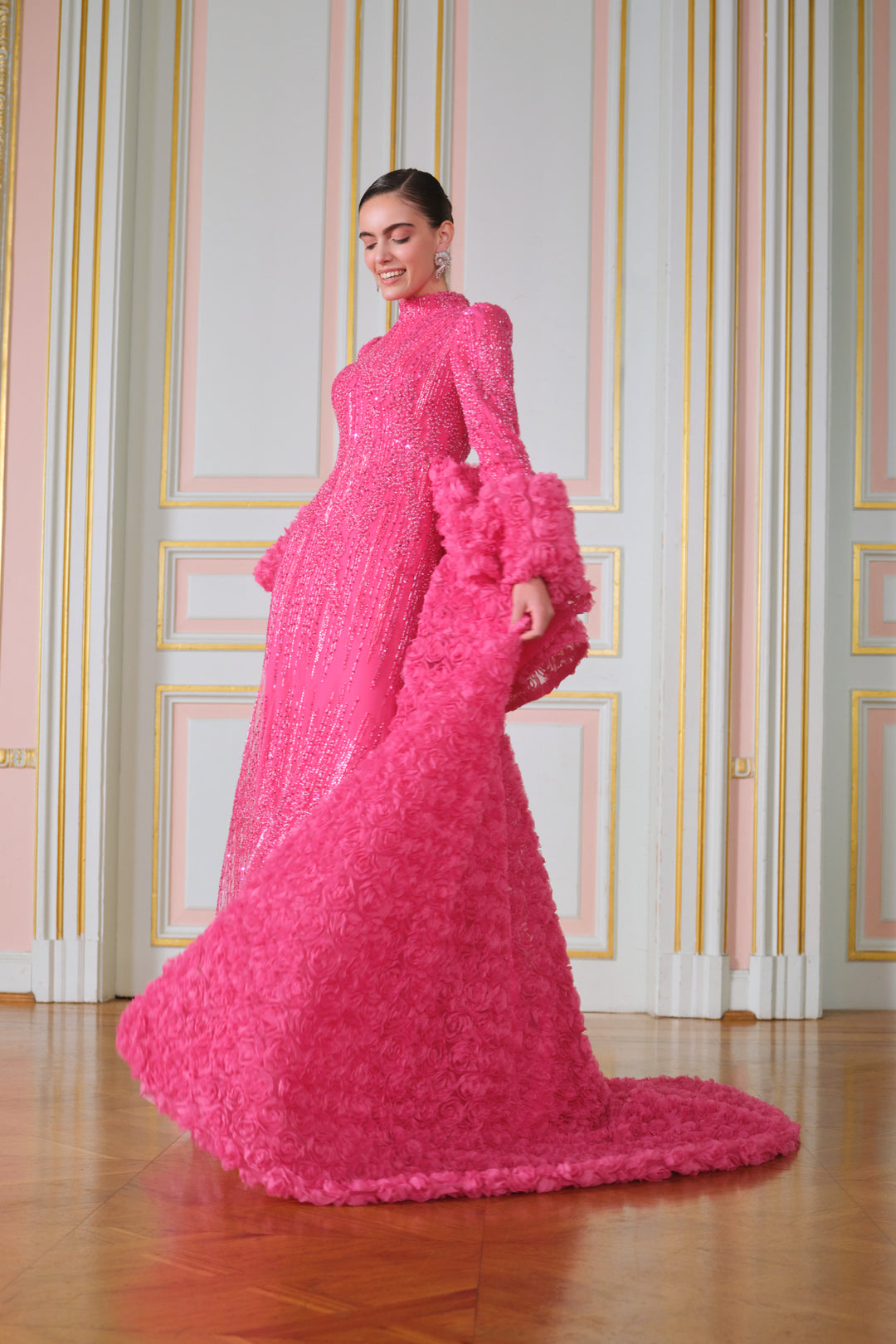 Rosewood Fuşya Kuyruklu Elbise