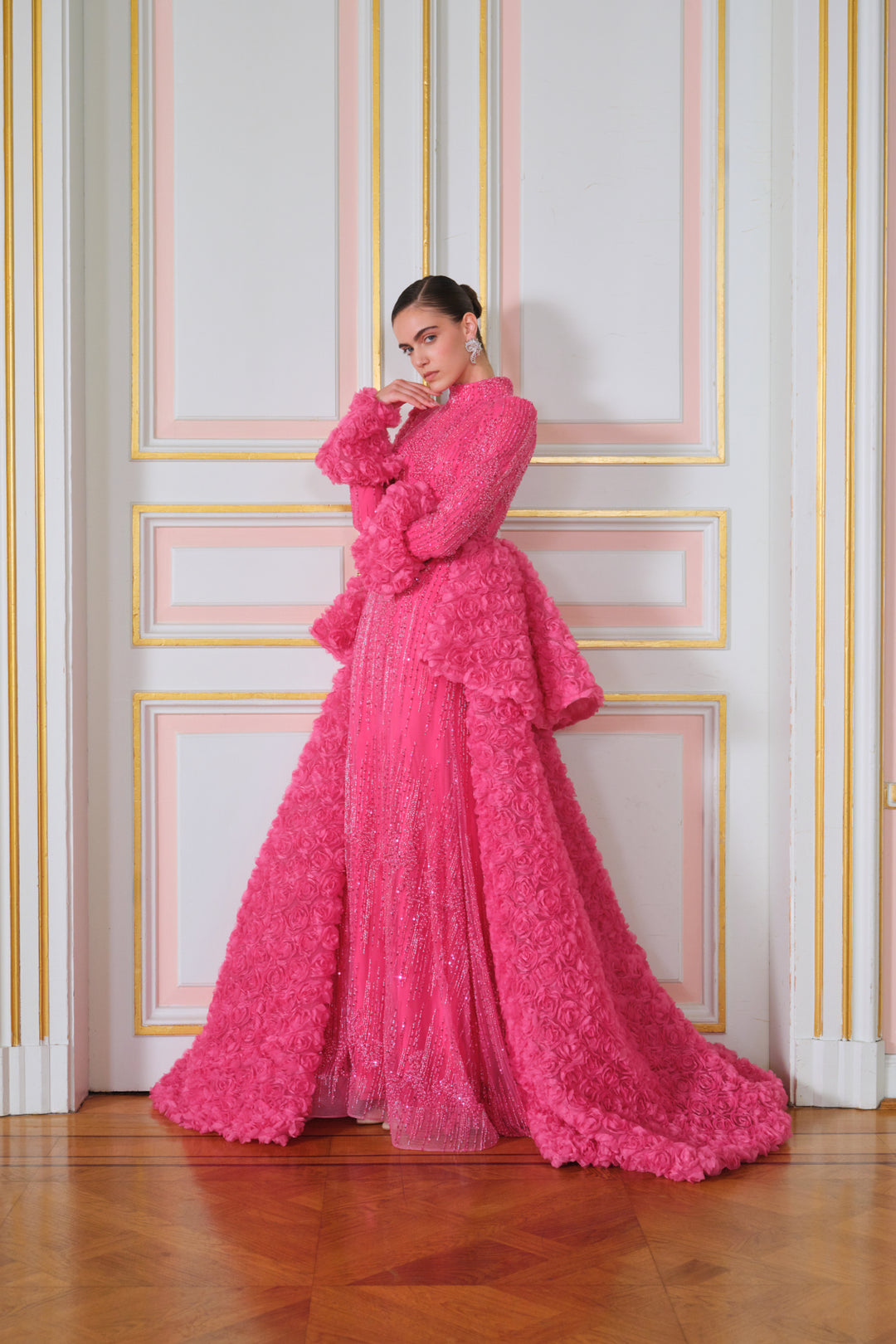 Rosewood Fuşya Kuyruklu Elbise