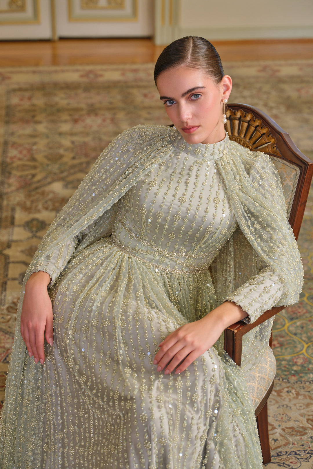 Noah Yeşil Pelerinli Elbise