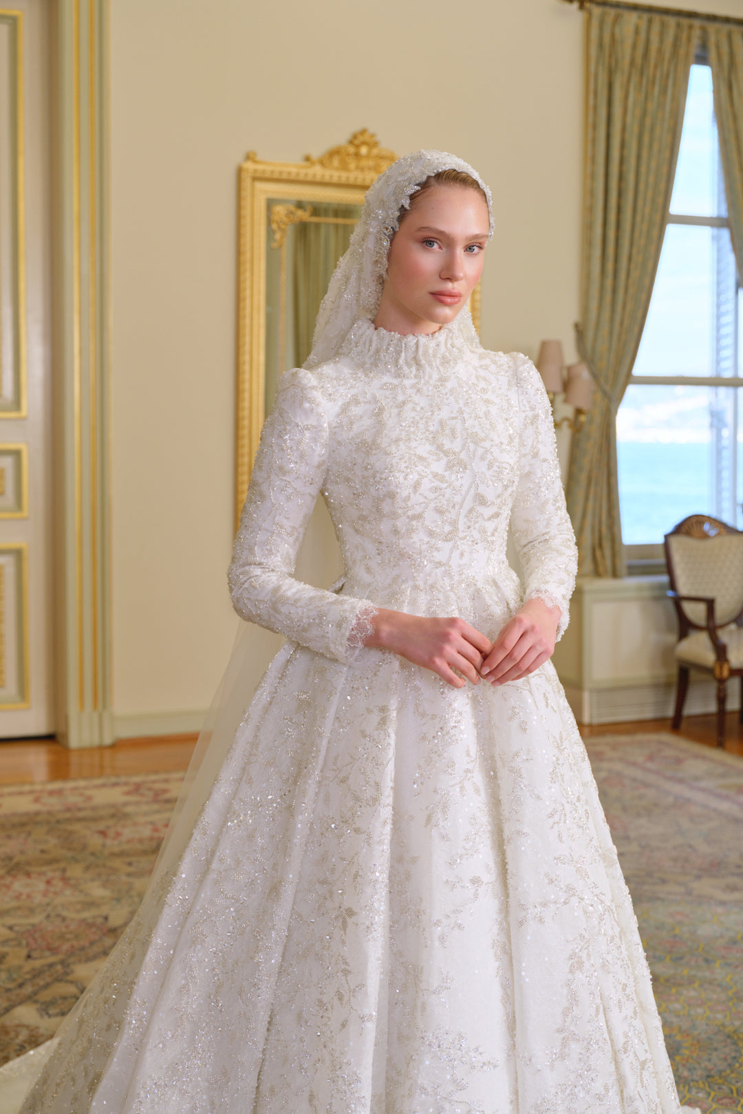 Serande Dantel İşlemeli Gelinlik