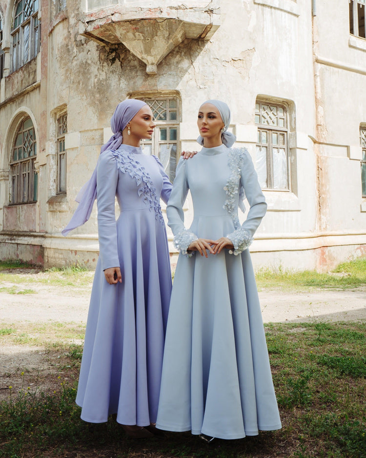 Zuki Gri Midi Boy Elbise - MyRentalDress