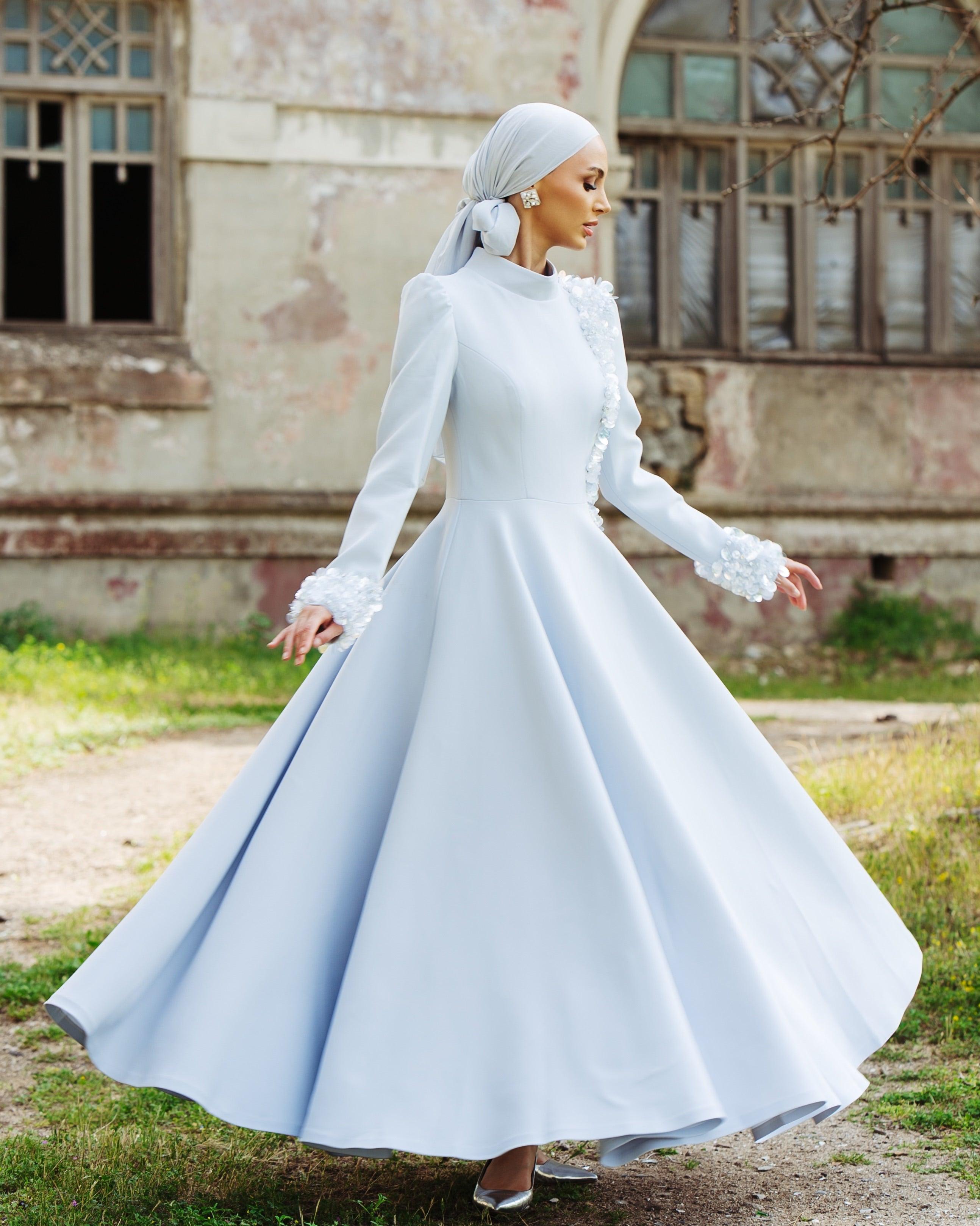 Zuki Gri Midi Boy Elbise - MyRentalDress